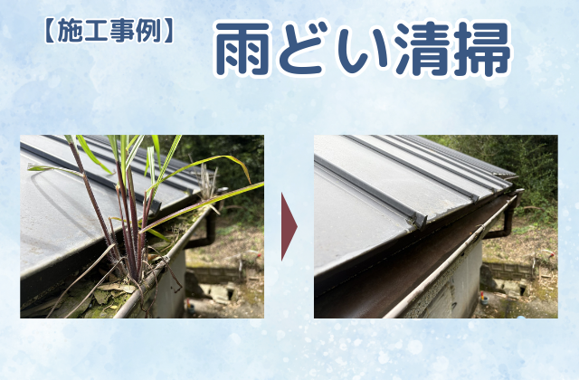 雨どいの清掃（一戸建て／山沿い）